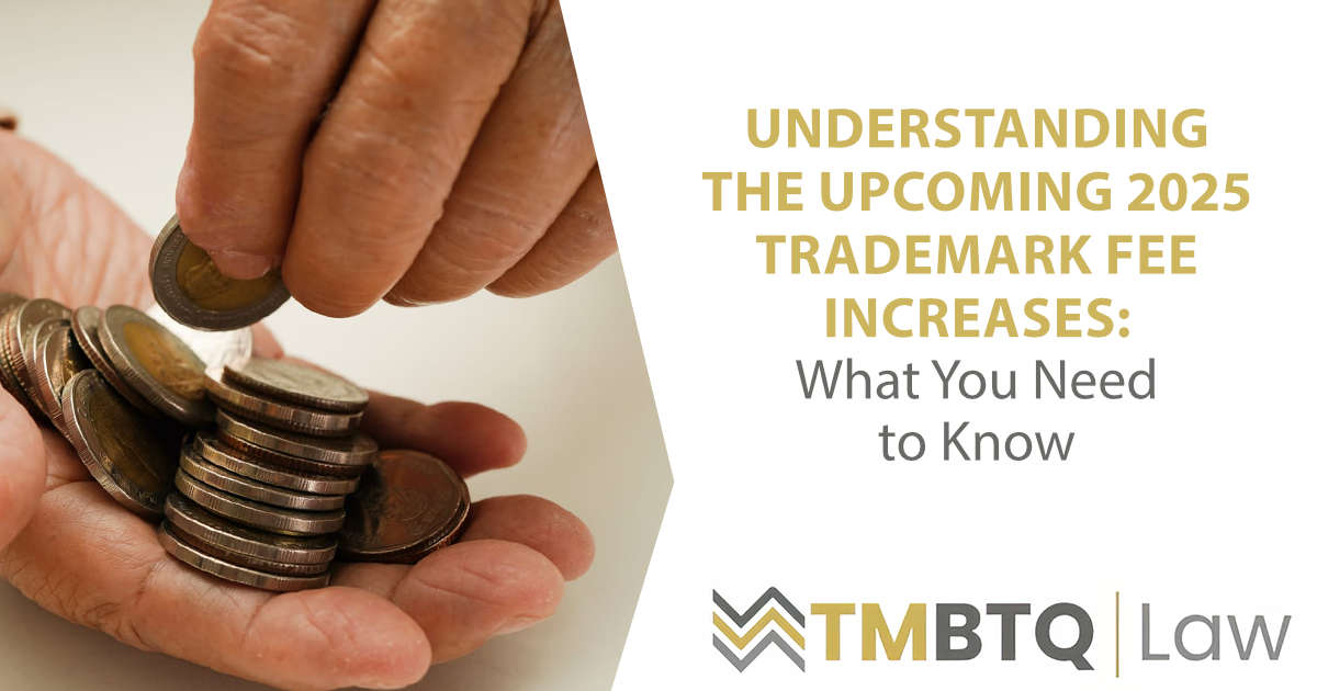 Woman counting coins, representing financial concerns related to Understanding the Upcoming 2025 Trademark Fee Increases, featuring TMBTQ Law.