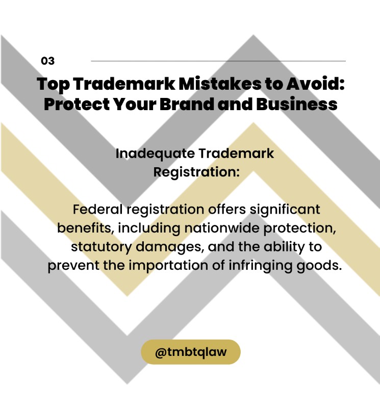 Top Trademark Mistakes to Avoid article image, featuring TMBTQ Law, highlighting website services and legal guidance.